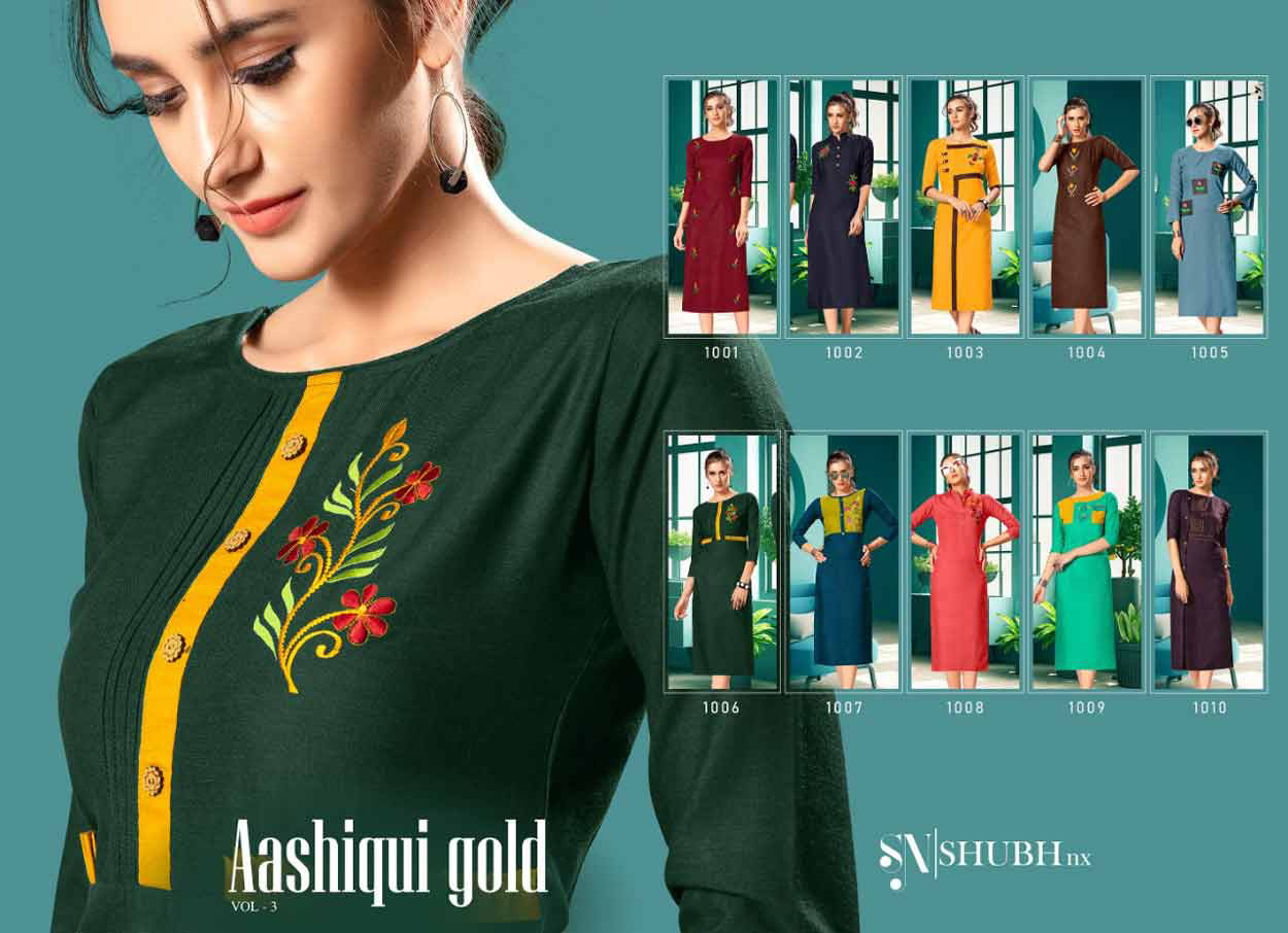 Shubh Nx Aashiqui Gold Vol-3 Rooby Om Slub Kurti Shubh Nx Aashiqui Gold Vol-3 Rooby Om Slub Kurti